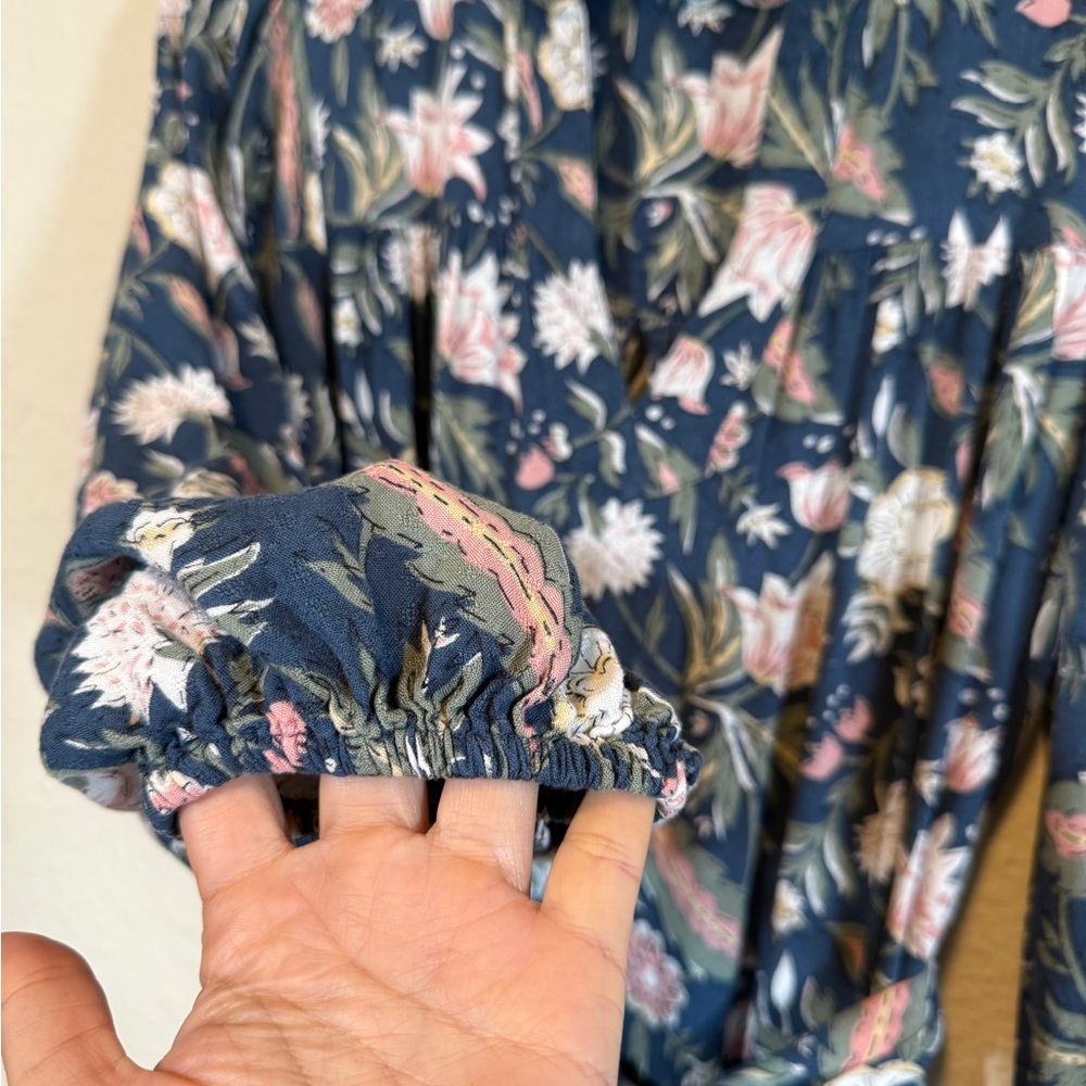 dRA Los Angeles Floral Blue Dress-Size S - Picture 3 of 7